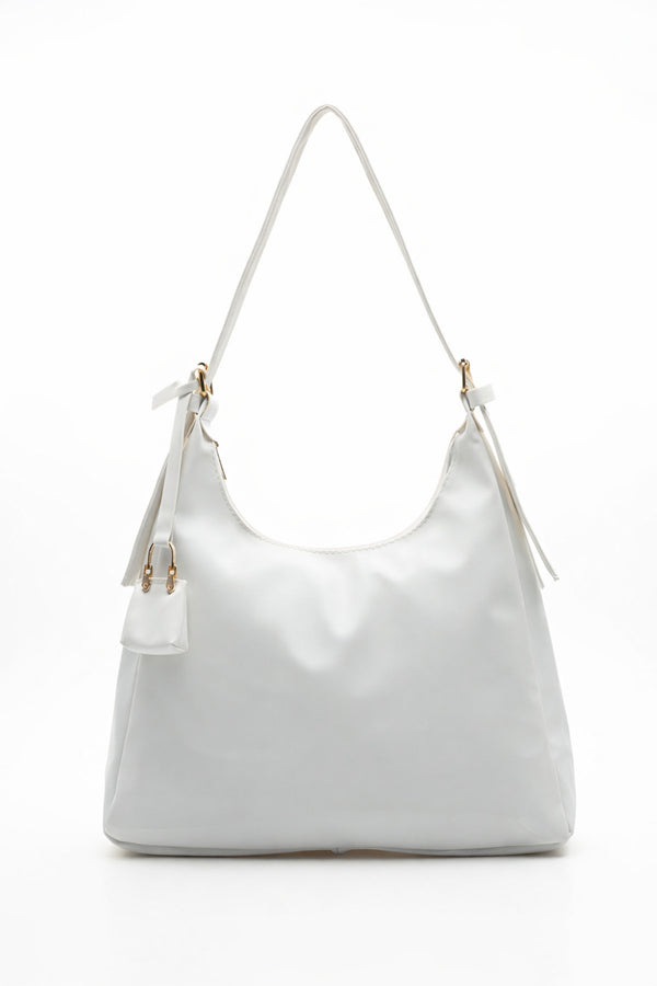 Kadın Omuz Çantası Bordo Salaş Astarlı Fermuarlı Ayarlanabilir charmlı kadın çantası Lisa