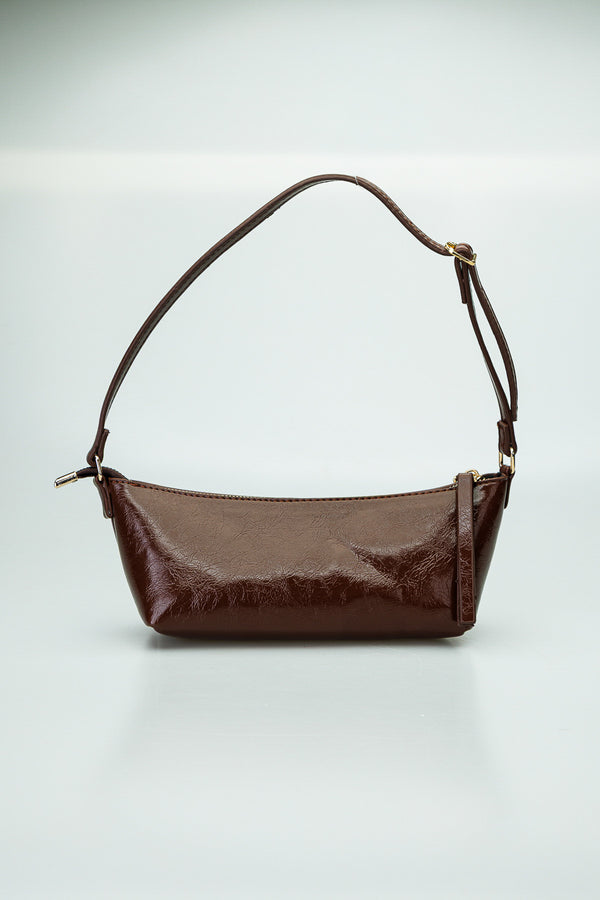 Örgü Desenli Mini Omuz Çantası Ayarlanabilir Askılı, Fermuarlı Kadın Çanta