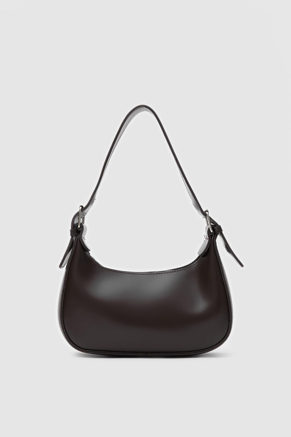 Oval Krem Baget Çanta - Görsel 5