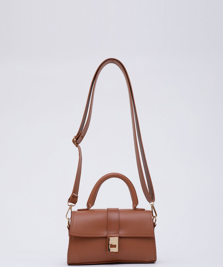 Shk109 Suni Deri Çıtçıtlı Ayarlanabilir Askılı Kadın El, Kol Ve Omuz Çantası U:11 E:19 G:7 cm