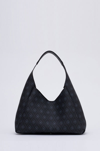 Siyah Shk19 Çıtçıt Kapatmalı Suni Deri Fermuarlı Makyaj Çantalı El Ve Omuz Çantası E:33 U:15 G:10 Cm - monogram siyah