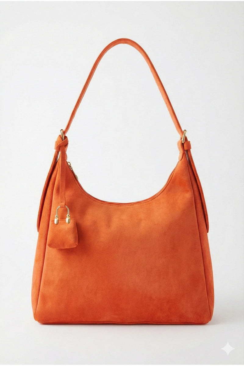 Kadın Omuz Çantası Bordo Salaş Astarlı Fermuarlı Ayarlanabilir charmlı kadın çantası Lisa