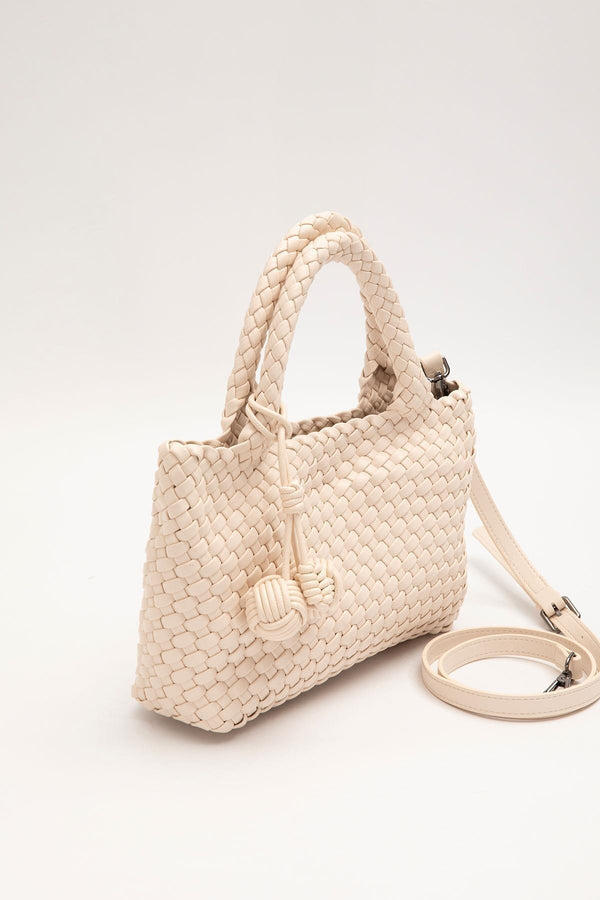 Krem Charmlı Örgü Model El Çantası - Görsel 2