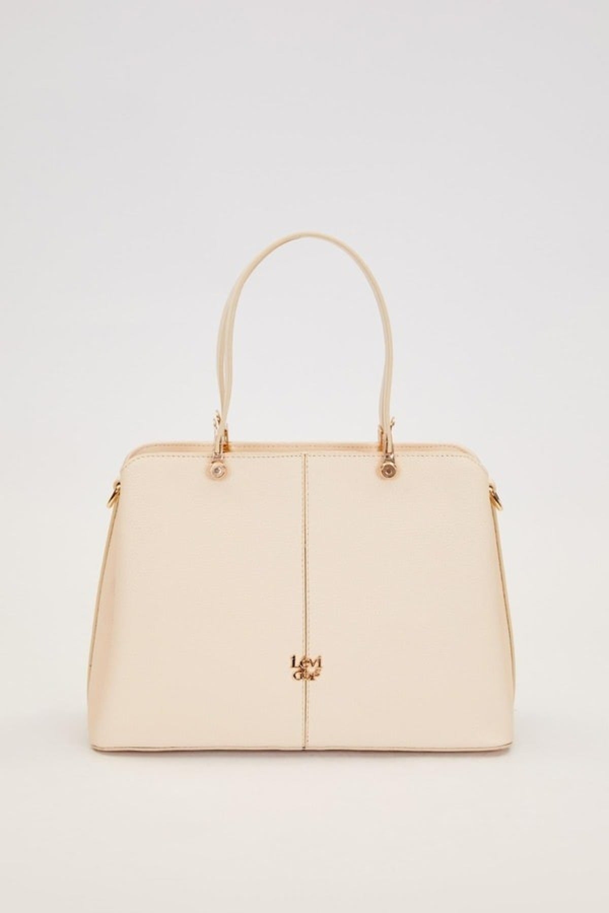 Çift Gözlü Gold Detaylı El Çantası Krem - Görsel 1