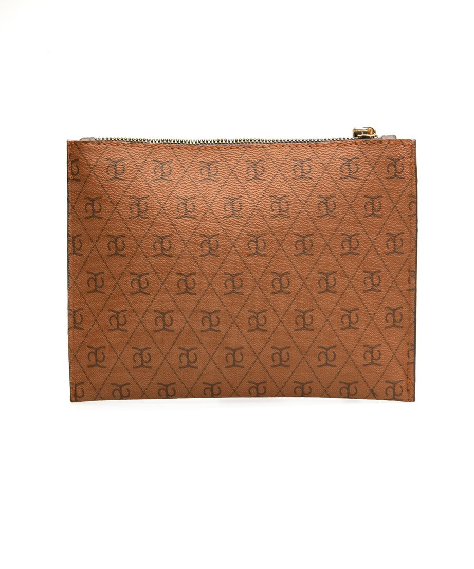 Kadın tabba kahverengi Baskılı Kadın Clutch El Çantası portföy KSCH-4075 - Görsel 5