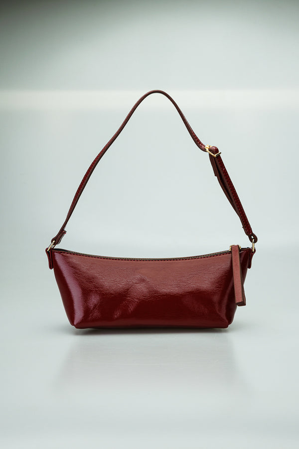 Örgü Desenli Mini Omuz Çantası Ayarlanabilir Askılı, Fermuarlı Kadın Çanta