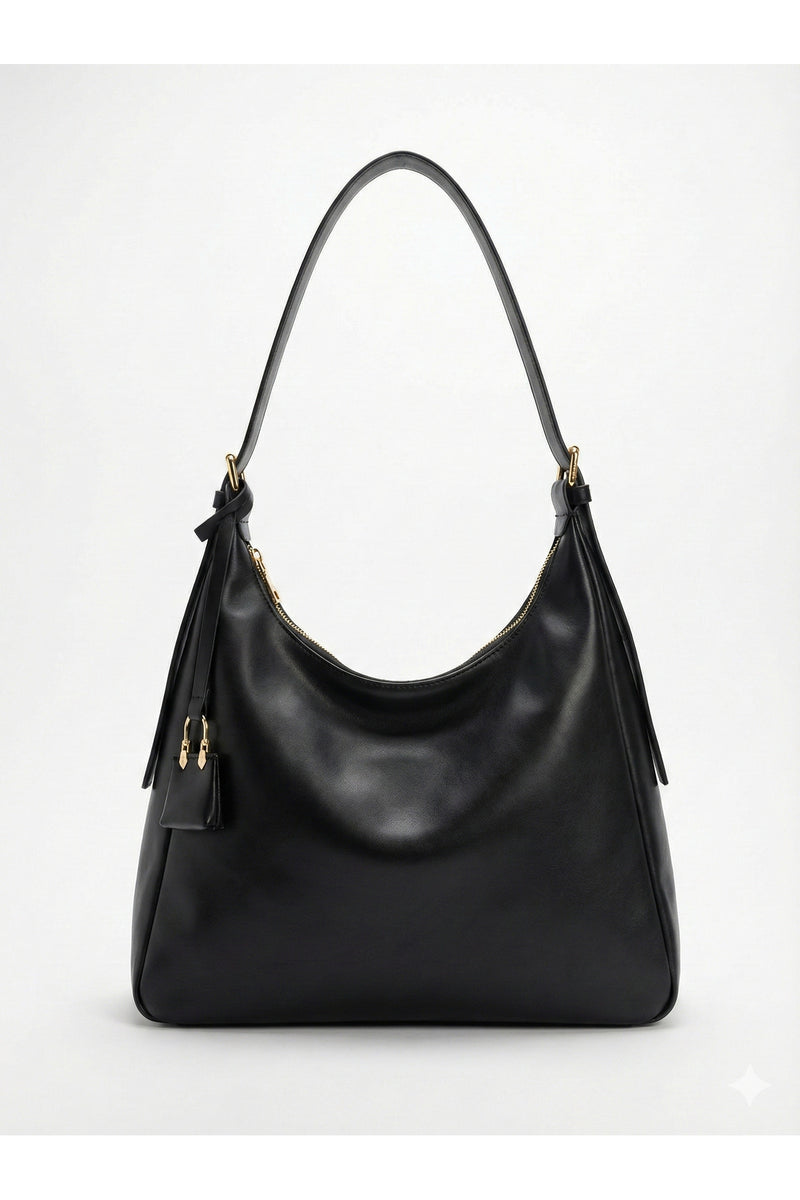 Kadın Omuz Çantası Bordo Salaş Astarlı Fermuarlı Ayarlanabilir charmlı kadın çantası Lisa