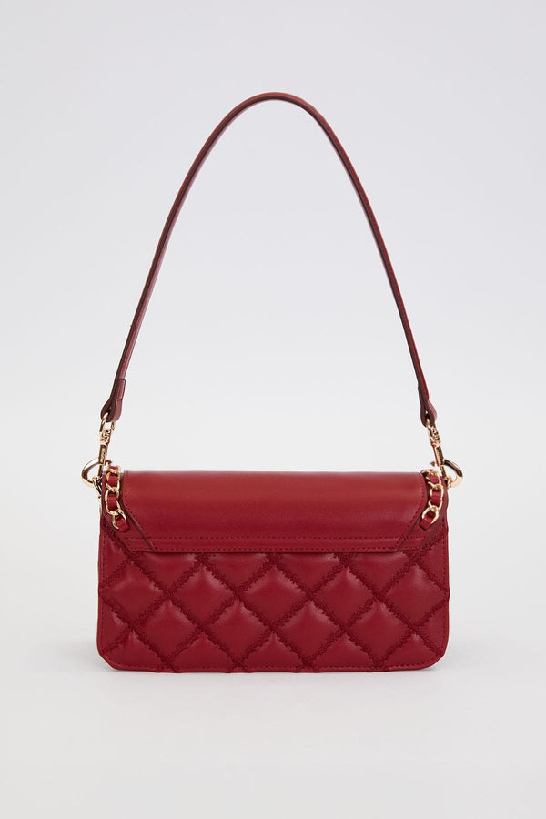 Koyu Kahve Çift Askılı Kapitone Omuz Çantası - Görsel 4