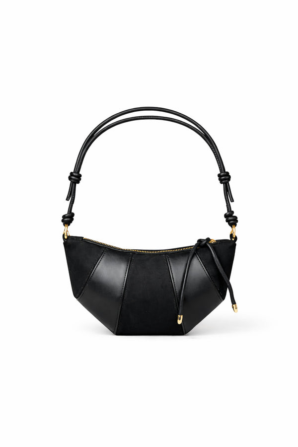 Kahve Süet Deri garni kuruvasan model spor el ve omuz çantası KSCH-4078