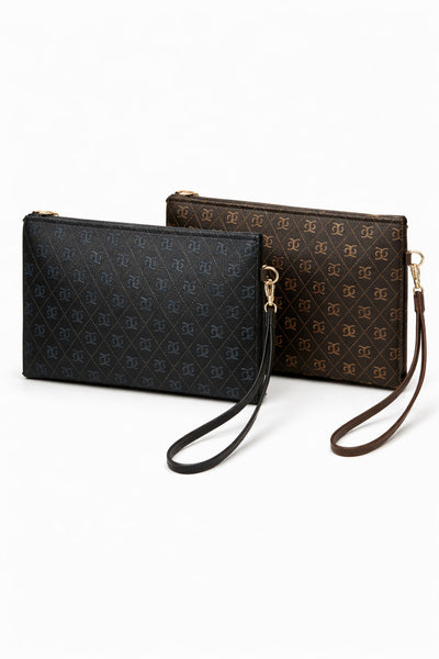 Kadın Baskılı Kadın Clutch El Çantası portföy ponny 2li Siyah Vizon KSCH-4076 - kahvesiyah 2li