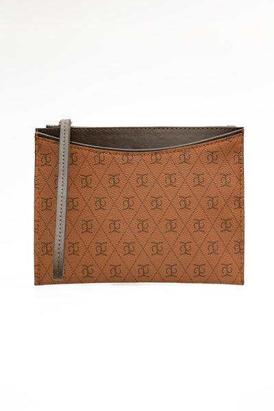 Kadın tabba kahverengi Baskılı Kadın Clutch El Çantası portföy KSCH-4075 - taba