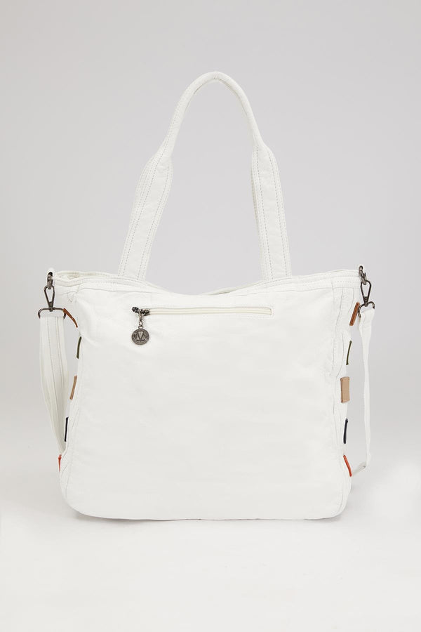 Beyaz Renk Detaylı Omuz Çantası - Görsel 5