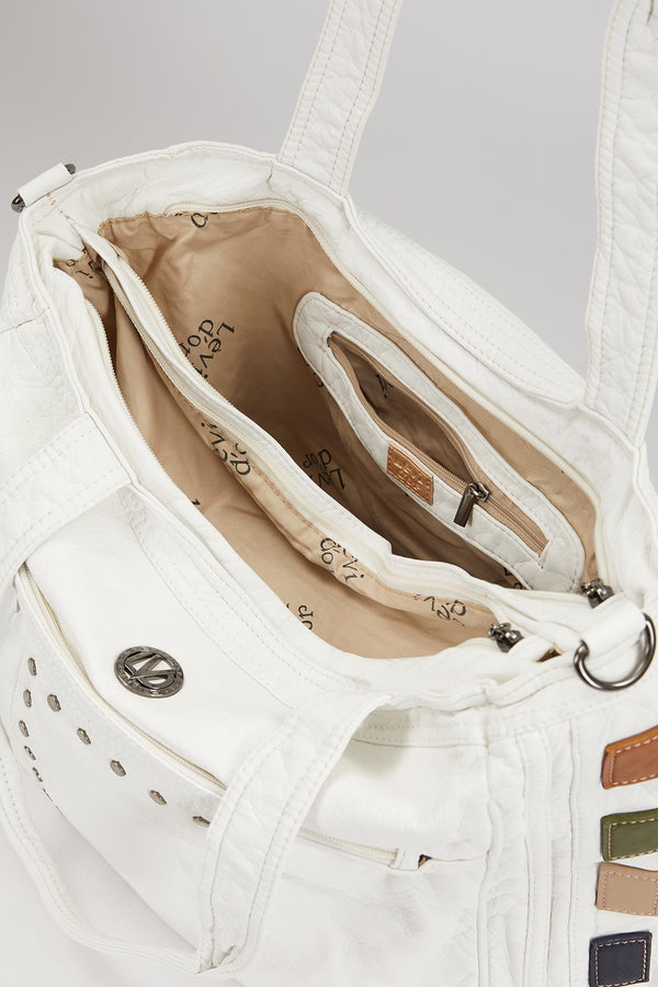 Beyaz Renk Detaylı Omuz Çantası - Görsel 3