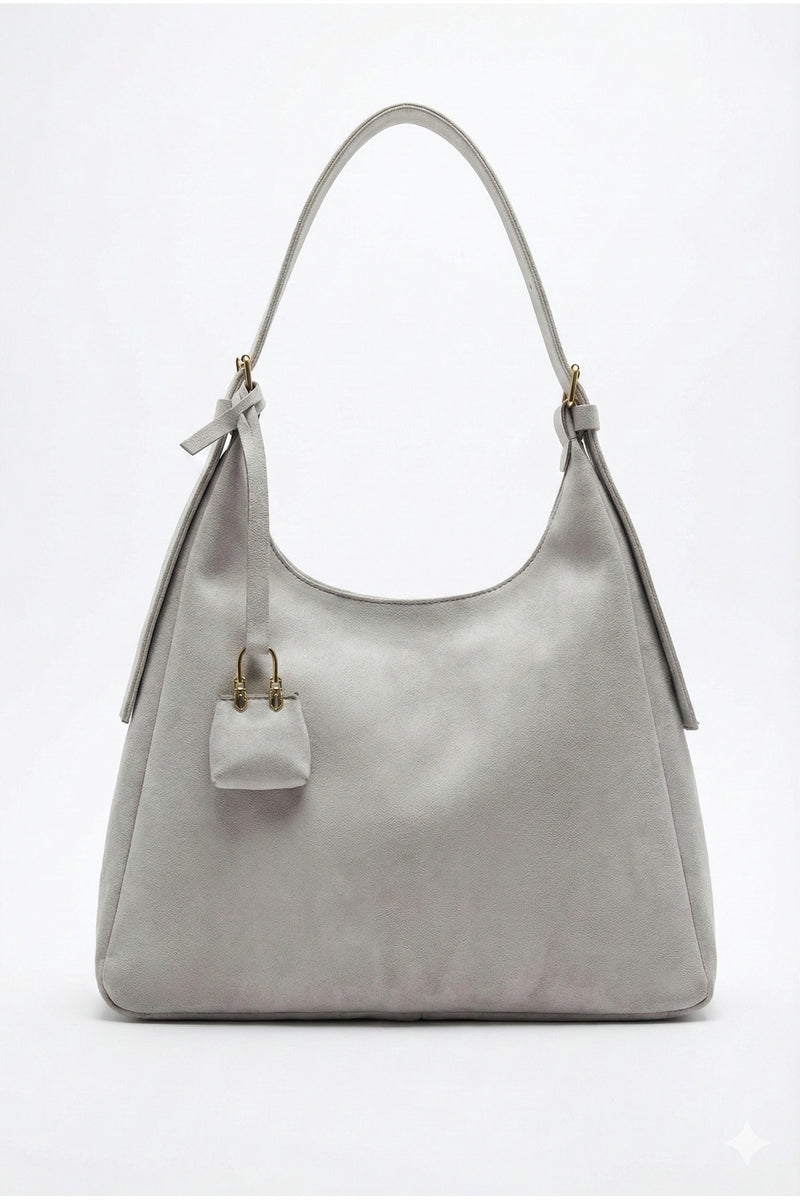 Kadın Omuz Çantası Bordo Salaş Astarlı Fermuarlı Ayarlanabilir charmlı kadın çantası Lisa