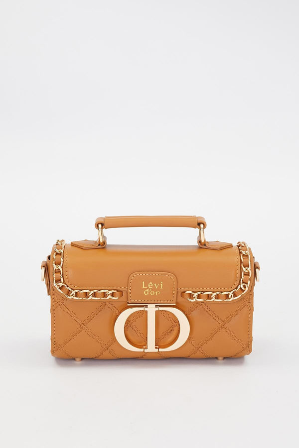 Kahve Metal Halka Detay Omuz Çantası - Görsel 1