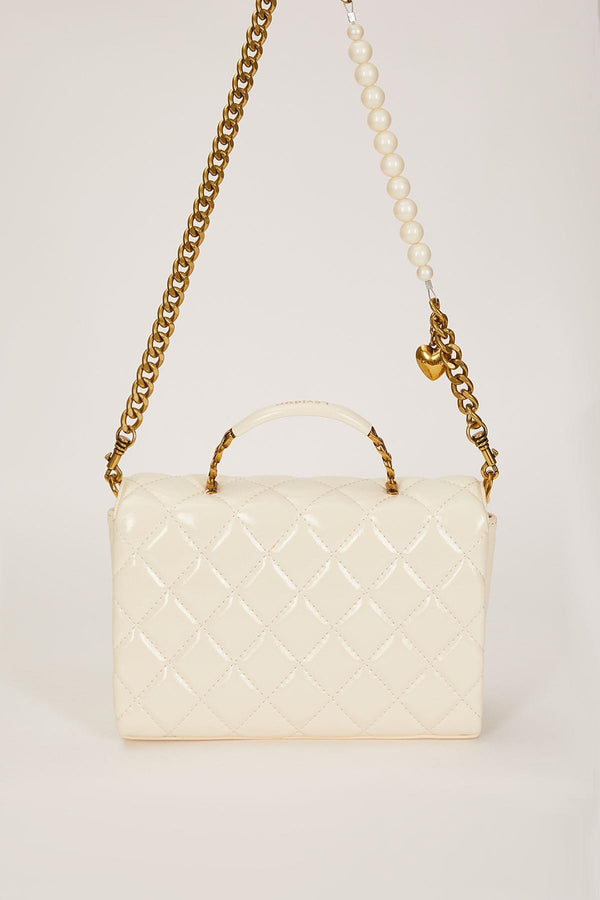 Beyaz İnci Ve Kalp Aksesuar Detaylı Omuz Çantası - Görsel 4