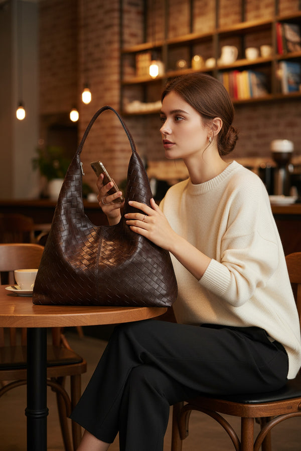 Fermuar kapamalı Üniversite kadın el ve omuz Çantası astarlı Süet taba