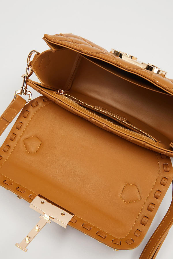 Kahve Metal Halka Detay Omuz Çantası - Görsel 4