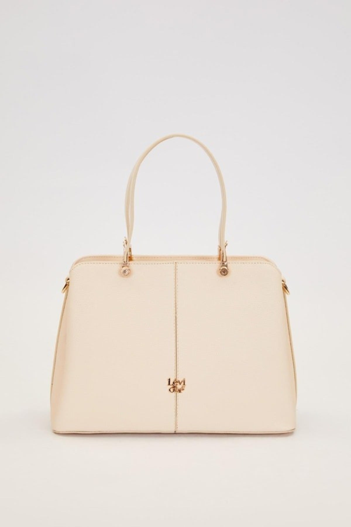 Çift Gözlü Gold Detaylı El Çantası Krem - Krem