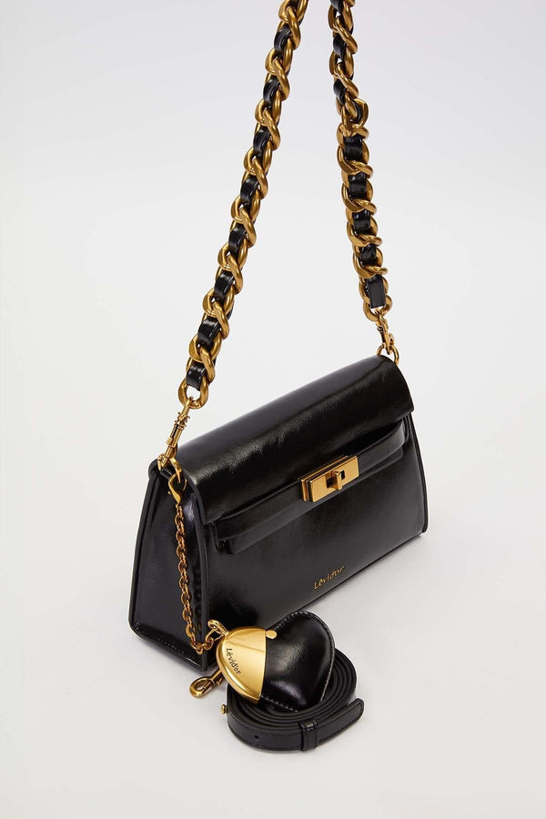 Siyah Kalp Aksesuar Detaylı Omuz Çantası - Görsel 2