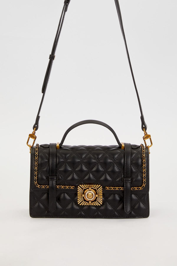 Siyah Kemer Detaylı Omuz Çantası - Görsel 1