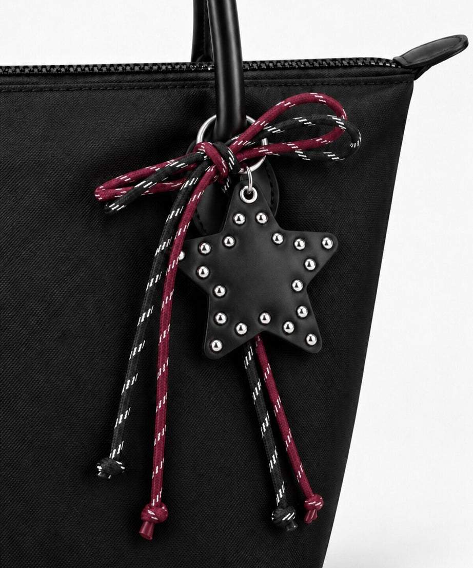 Kadın Süslemeli Fermuarlı Shopper Omuz Çantası - SİYAH