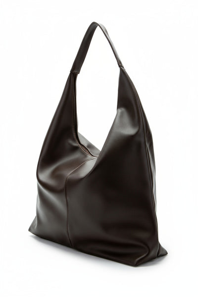 Fermuar kapamalı Üniversite kadın el ve omuz Çantası astarlı Süet taba - Kahverengi düz