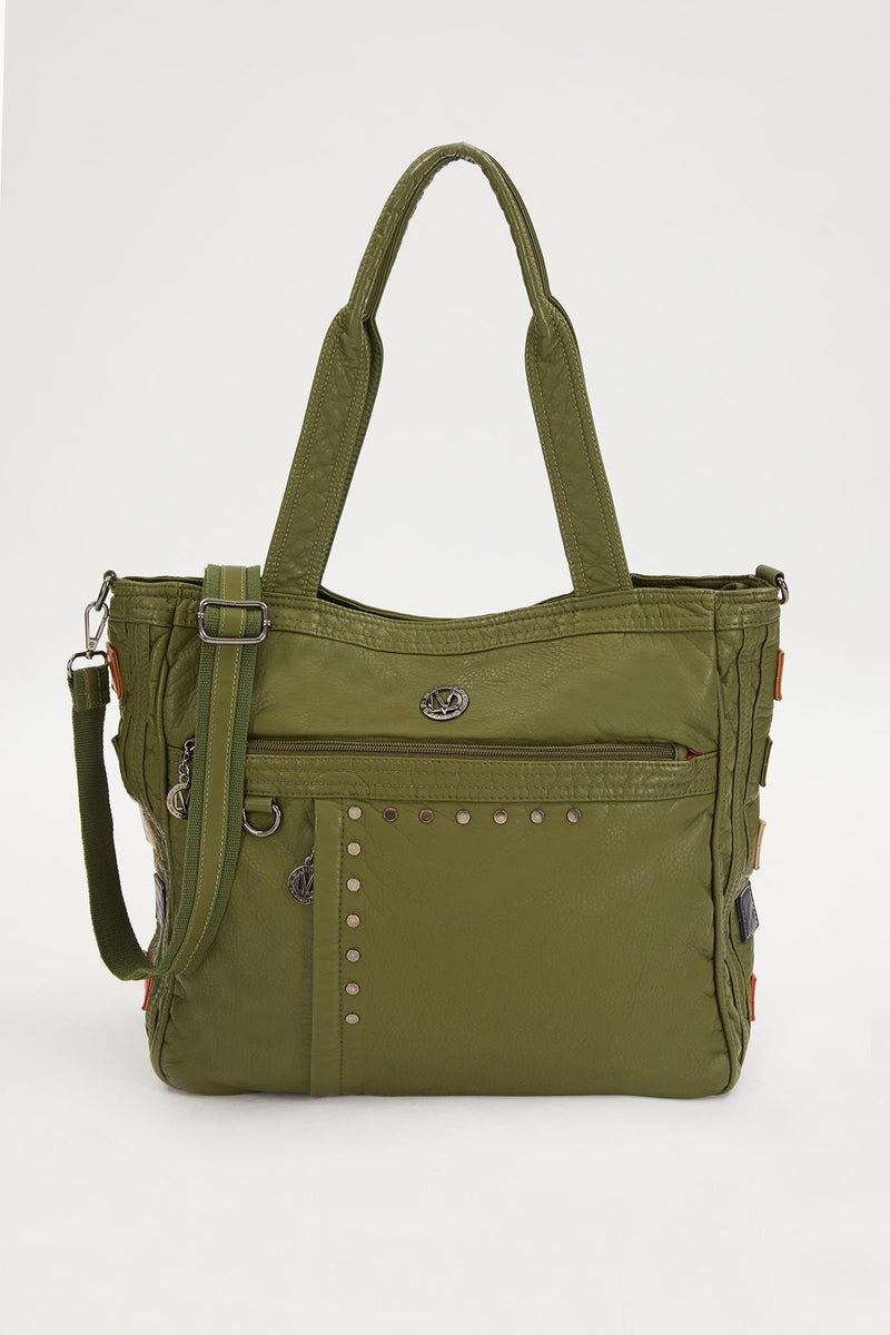 Beyaz Renk Detaylı Omuz Çantası