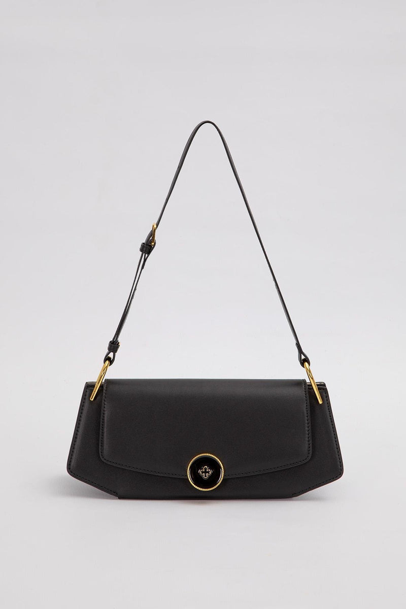 Vizon Oval Gold Aksesuarlı Omuz Çantası