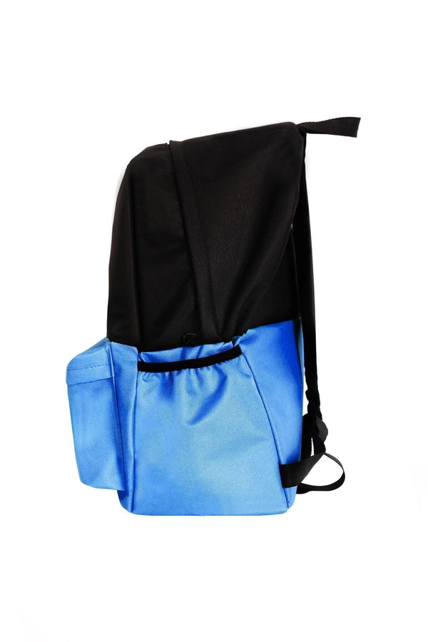 Unisex Baskı Detaylı Garni Model Siyah mavi Sırt Çantası