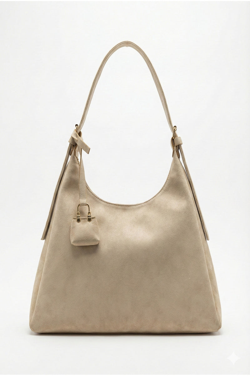 Kadın Omuz Çantası Bordo Salaş Astarlı Fermuarlı Ayarlanabilir charmlı kadın çantası Lisa