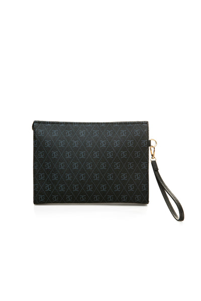 Kadın Baskılı Kadın Clutch El Çantası portföy ponny 2li Siyah Vizon KSCH-4076 - Siyah