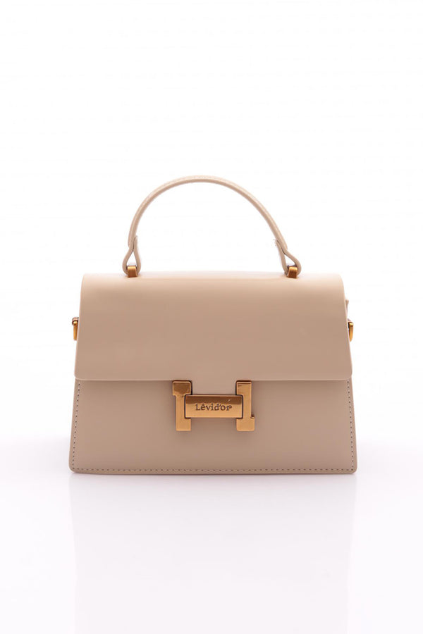 Krem Kare Tasarım El Çantası - Görsel 1