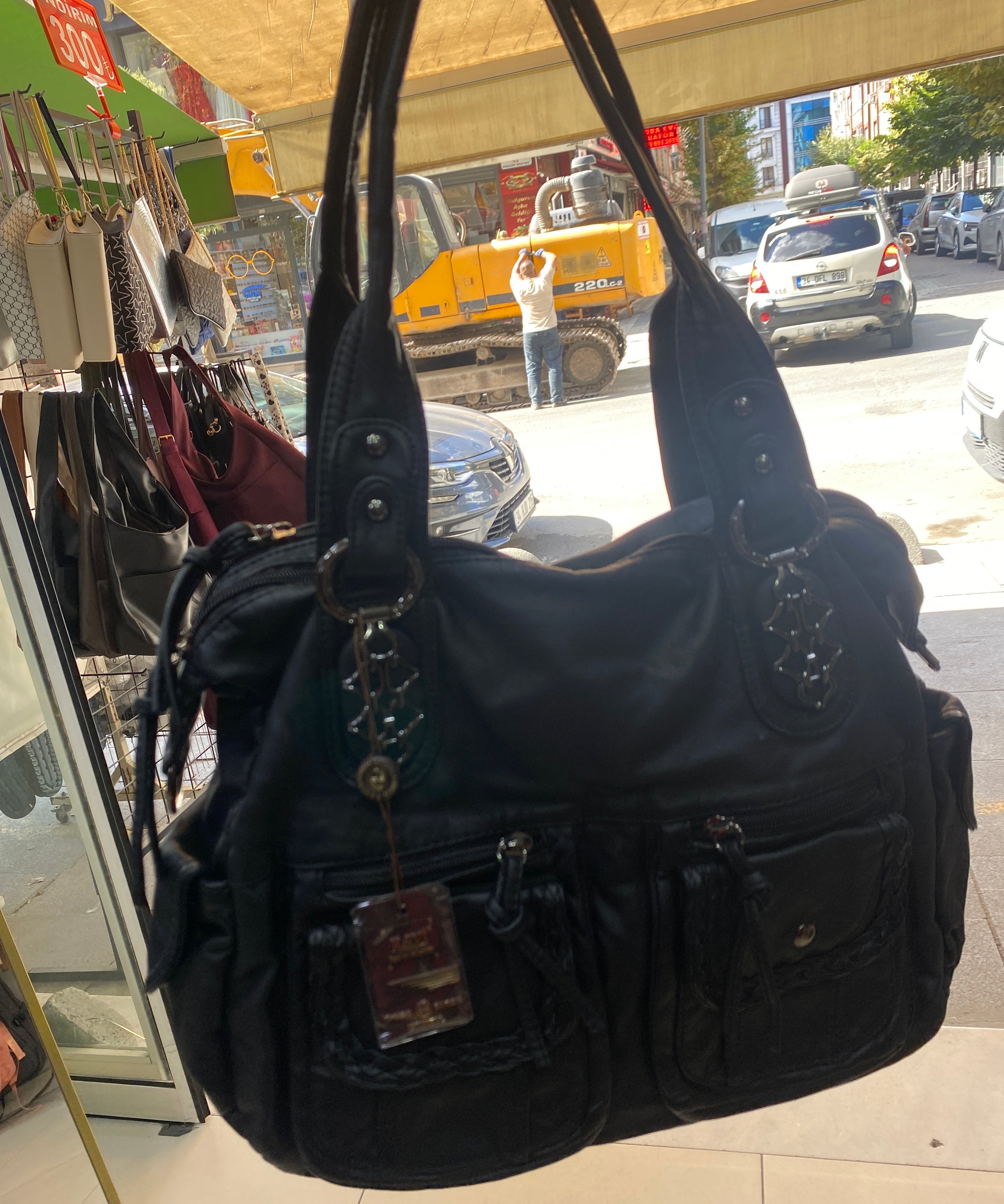 Hafif Çok Gözlü Yumuşak  Yıkama deri çapraz askılı retro detaylı Angel kavi-A35