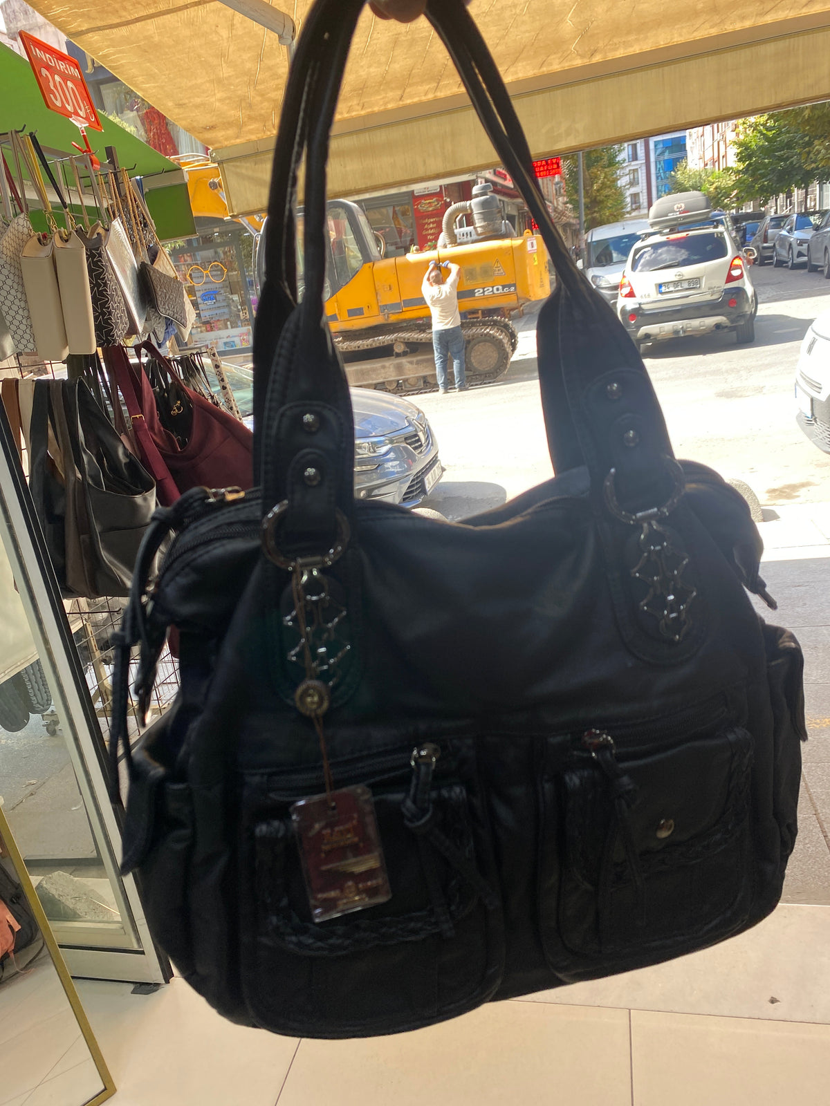 Hafif Çok Gözlü Yumuşak  Yıkama deri çapraz askılı retro detaylı Angel kavi-A35