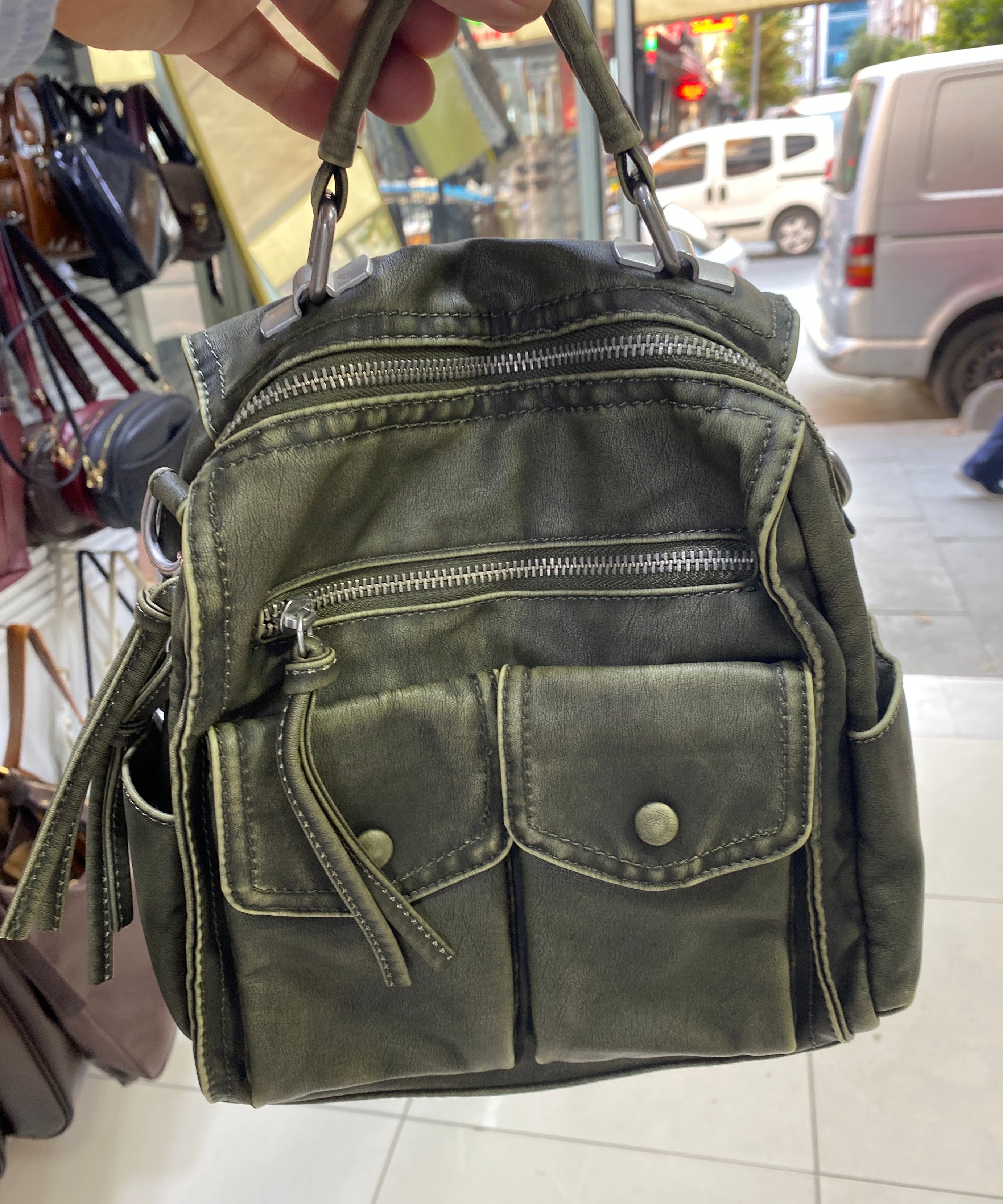 Hafif Çok Gözlü Yumuşak  eskitme sırt ve  çapraz askılı retro detaylı kavi-1027