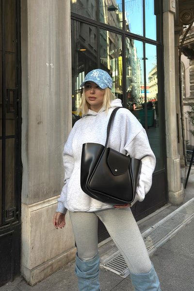 Petre Makyaj Çantalı Omuz Çantası - Siyah