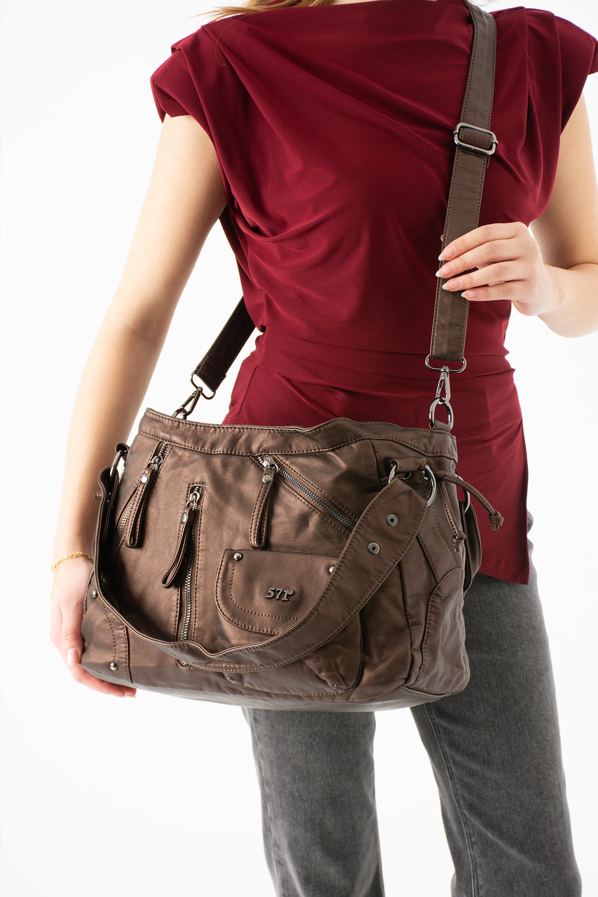 Kol Çapraz İthal Deri Çanta 571-14-11k