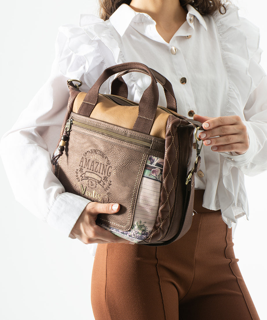 571-21D ventis model retro tarz çok bölmeli nakışlı el omuz çapraz model çantası