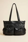 Yıkama Deri Çift Cepli Omuz Çantası | 8770