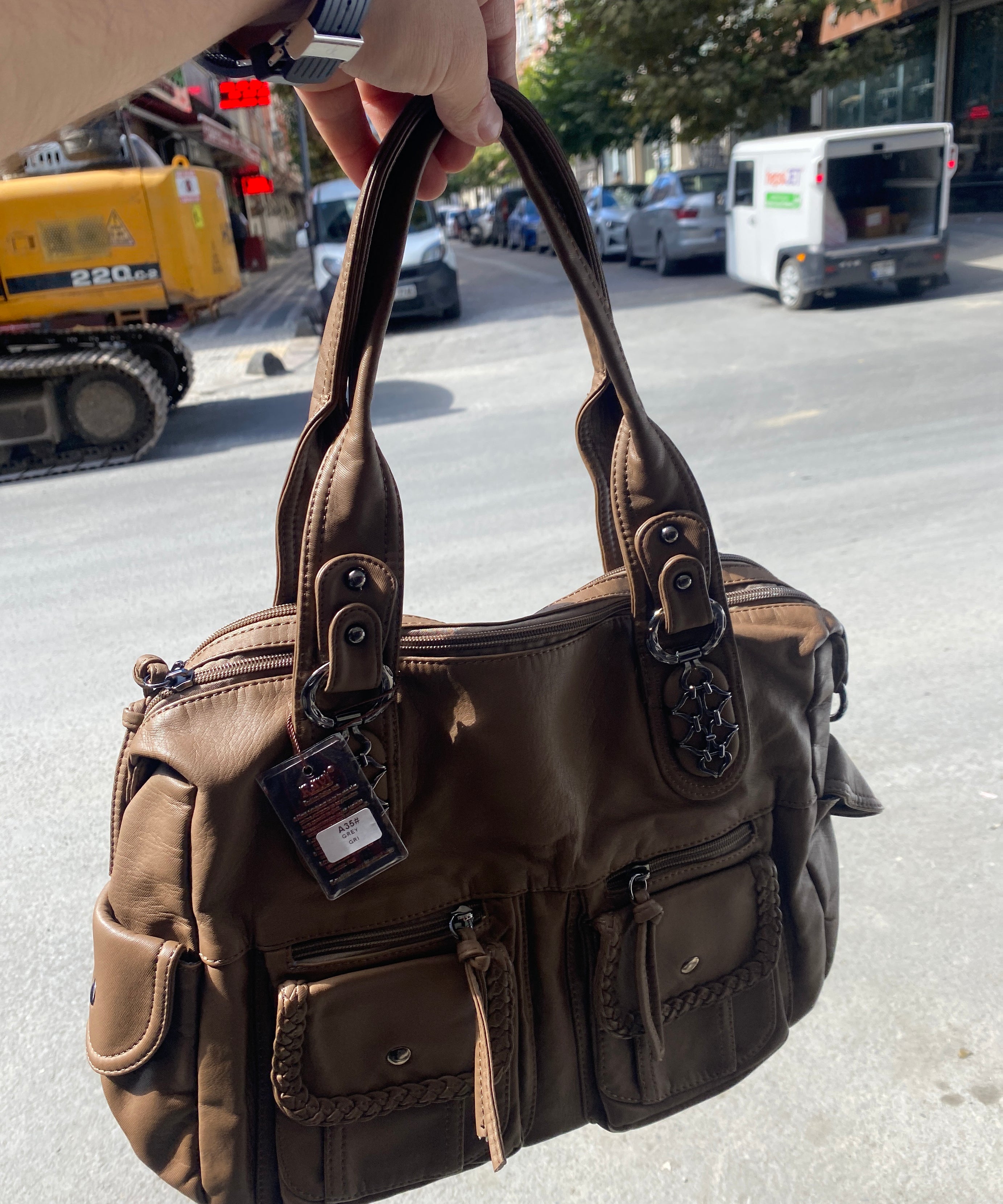 Hafif Çok Gözlü Yumuşak  Yıkama deri çapraz askılı retro detaylı Angel kavi-A35