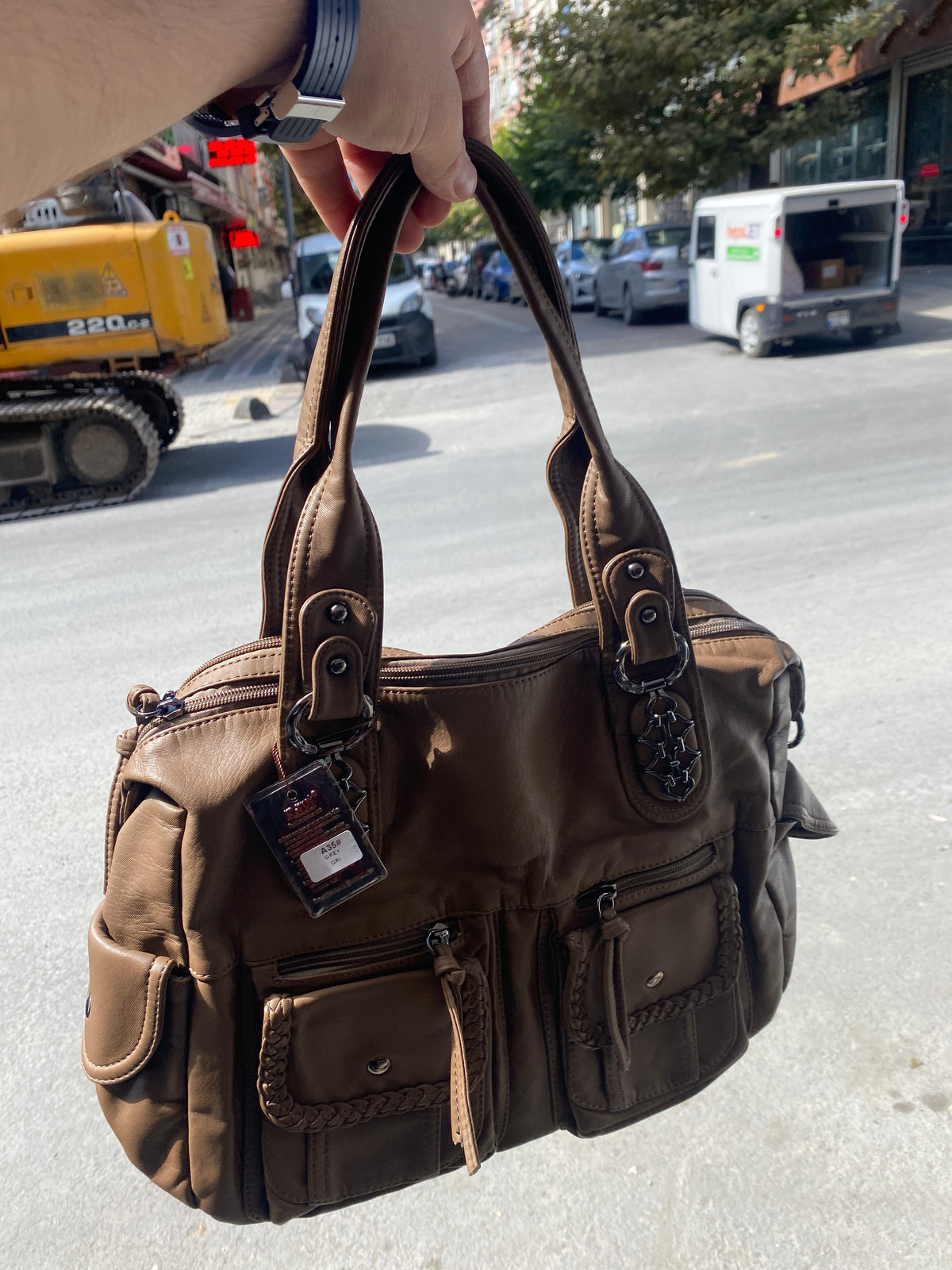 Hafif Çok Gözlü Yumuşak  Yıkama deri çapraz askılı retro detaylı Angel kavi-A35
