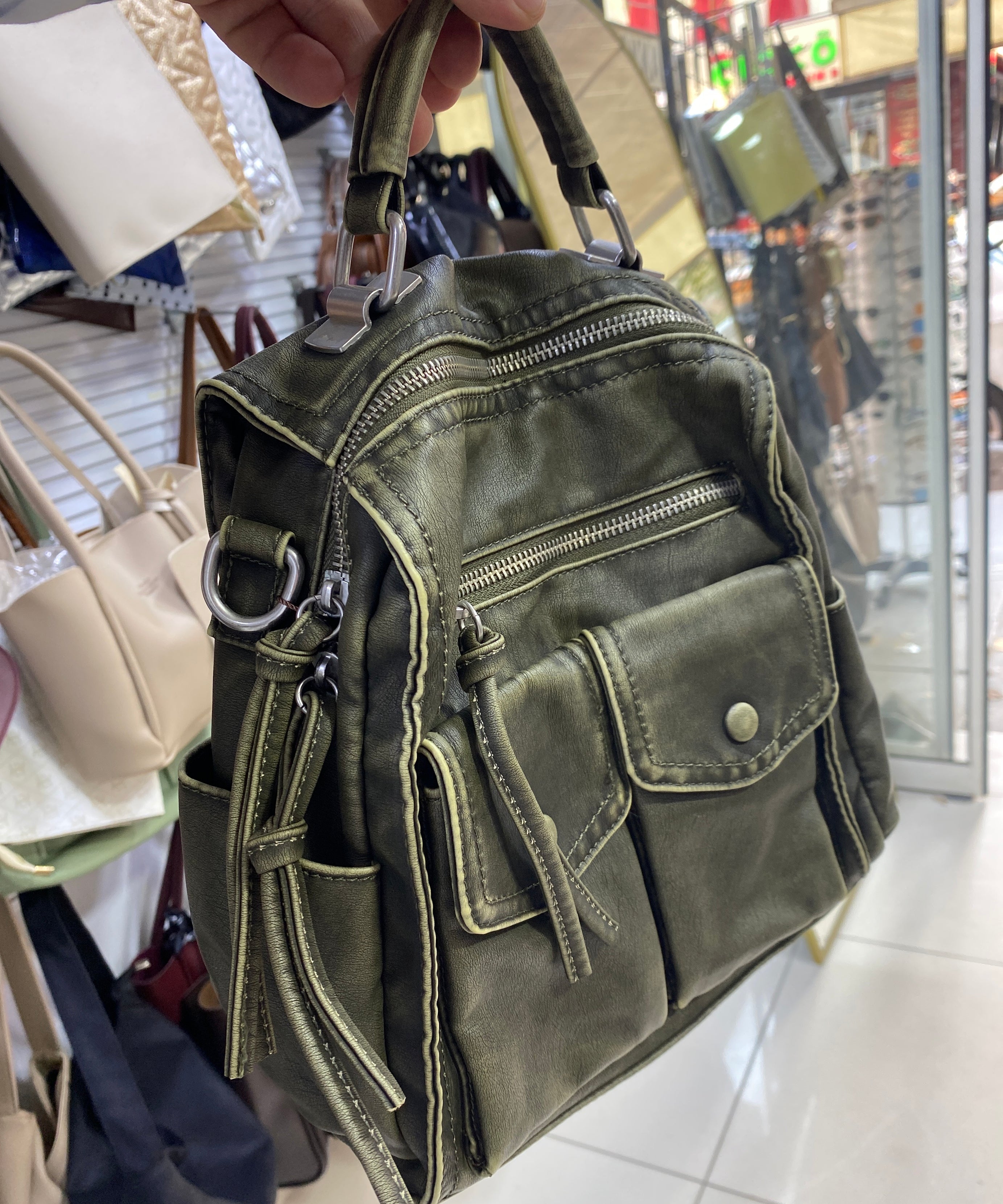 Hafif Çok Gözlü Yumuşak  eskitme sırt ve  çapraz askılı retro detaylı kavi-1027