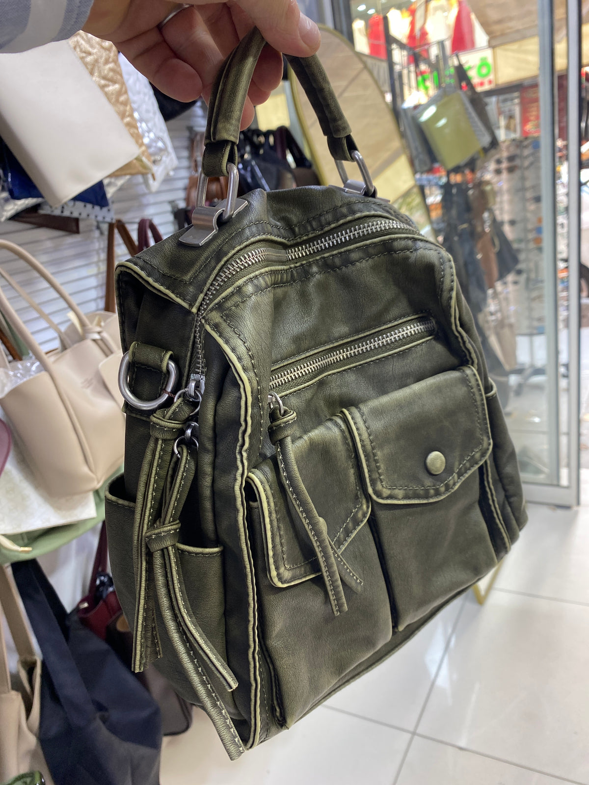 Hafif Çok Gözlü Yumuşak  eskitme sırt ve  çapraz askılı retro detaylı kavi-1027