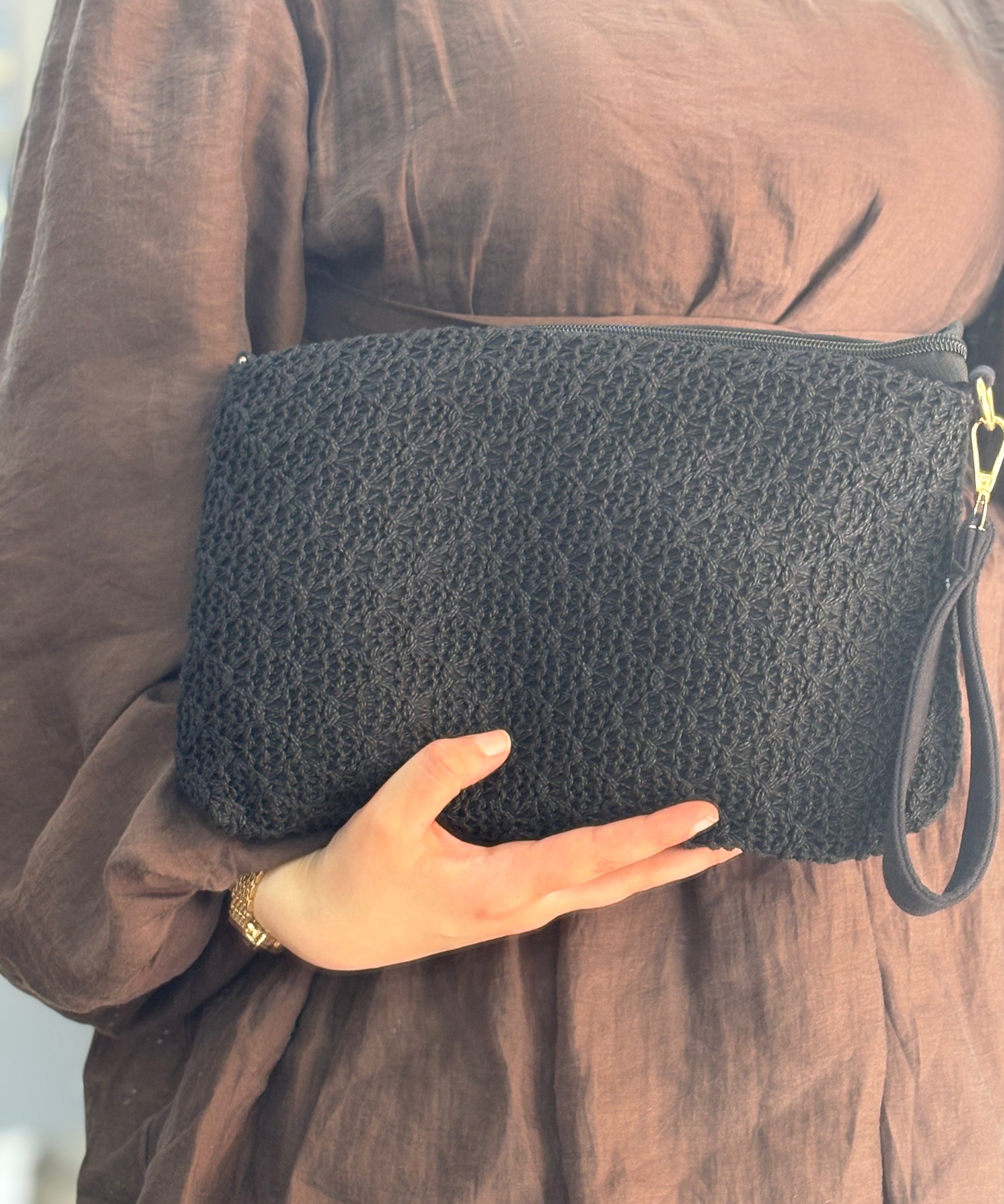 KSCH-H03 Zincir Askılı Hasır Portföy Clutch Çanta