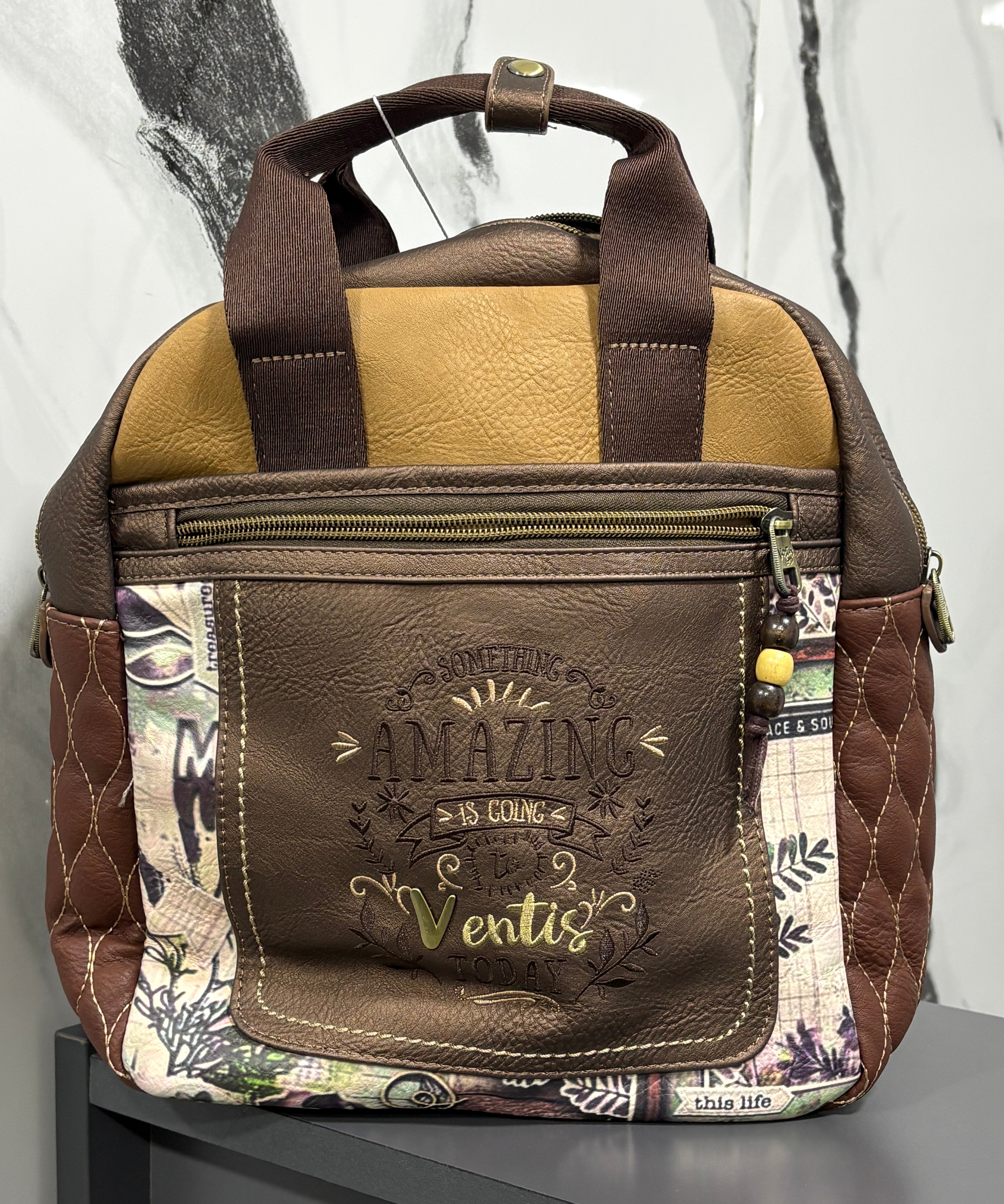 ventis model retro tarz çok bölmeli nakışlı el omuz çapraz model çantası