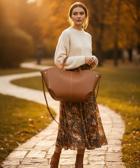 Kadın Özel Üretim PİNTEREST MODEL Büyük Boy Taba El ve Omuz Çantası KSCH-409