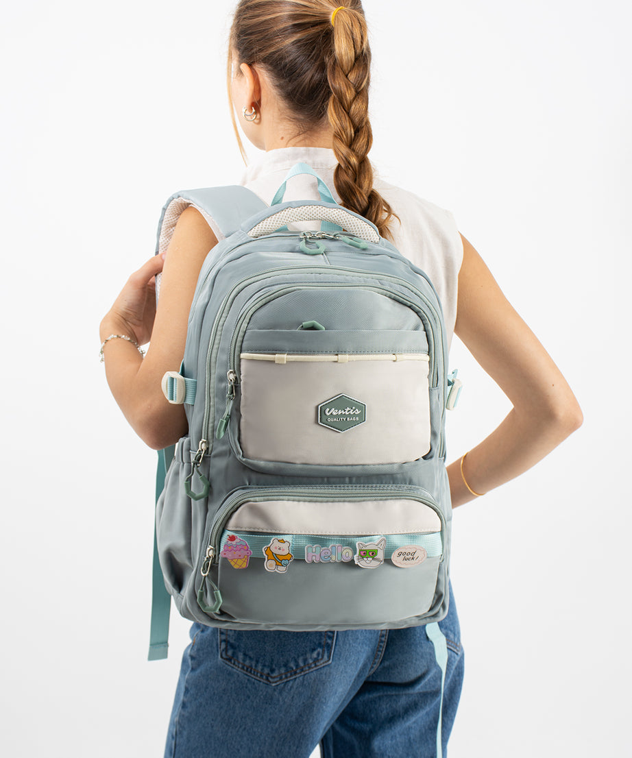 Ultra Hafif Su Geçirmez Çok Cepli Sırt Çantası Unisex Kore Stil  VNT-1-1B