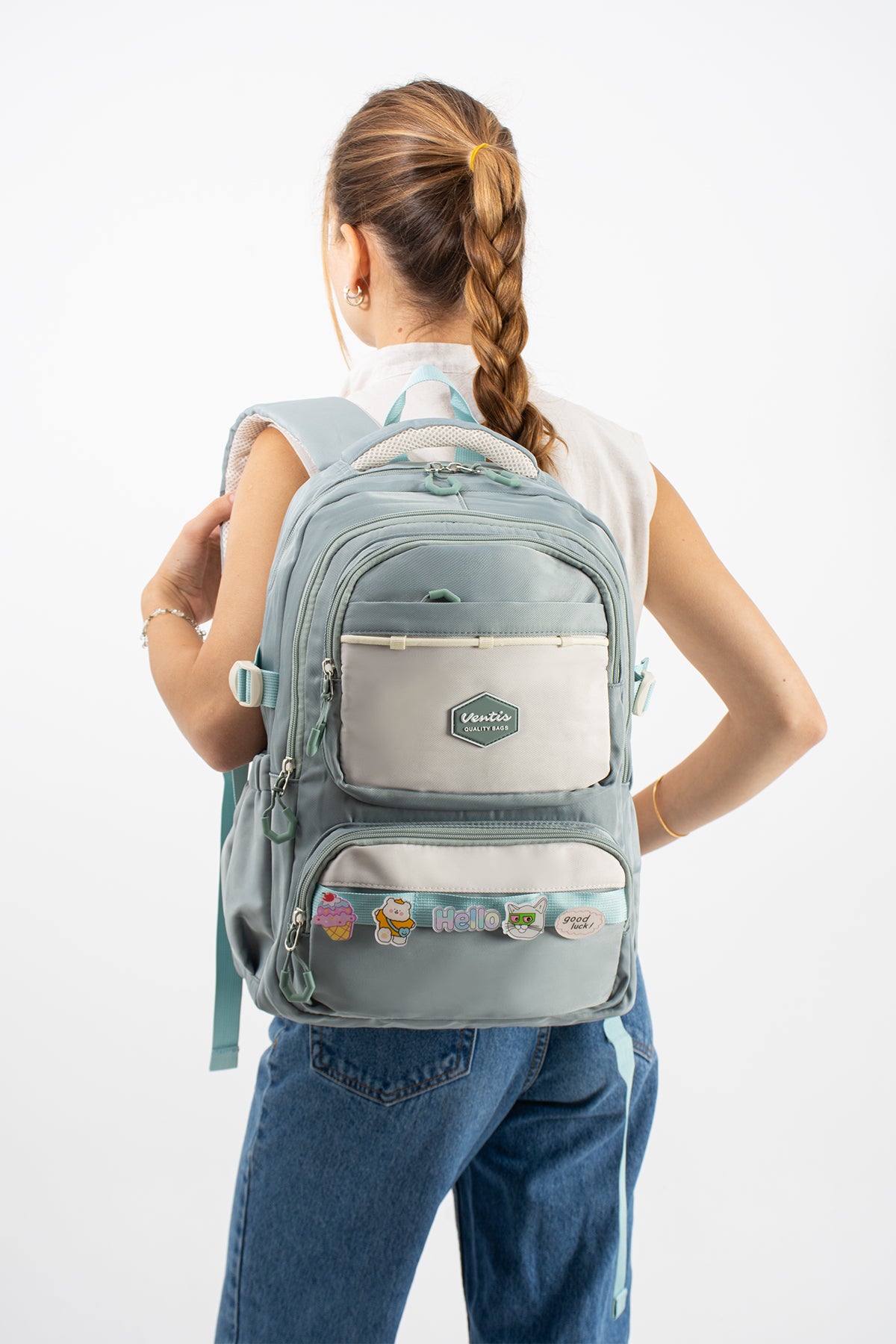 Ultra Hafif Su Geçirmez Çok Cepli Sırt Çantası Unisex Kore Stil  VNT-1-1B