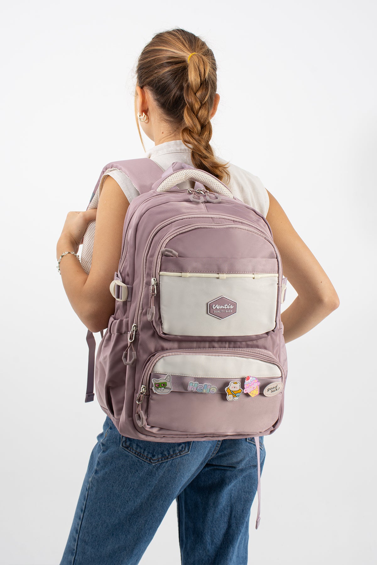 Ultra Hafif Su Geçirmez Çok Cepli Sırt Çantası Unisex Kore Stil  VNT-1-1B